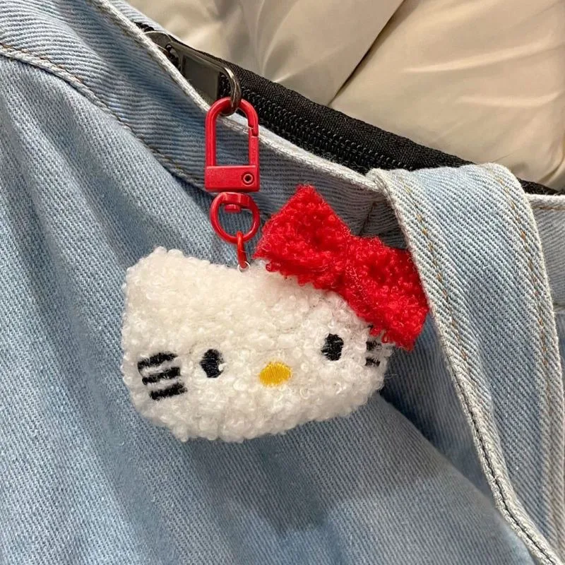 

Kawaii Sanrio Anime Hello Kitty Plush Pendant Cute Cartoon Lovely Big Head Sweet Bag Keychain Soft Toys Christmas Gift for Girls