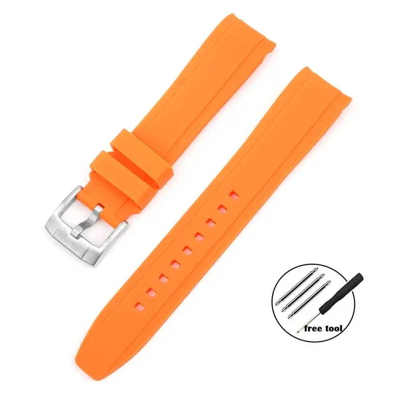 لينة حزام ساعة مطاطي نهاية منحنية 20 مللي متر 22 م...