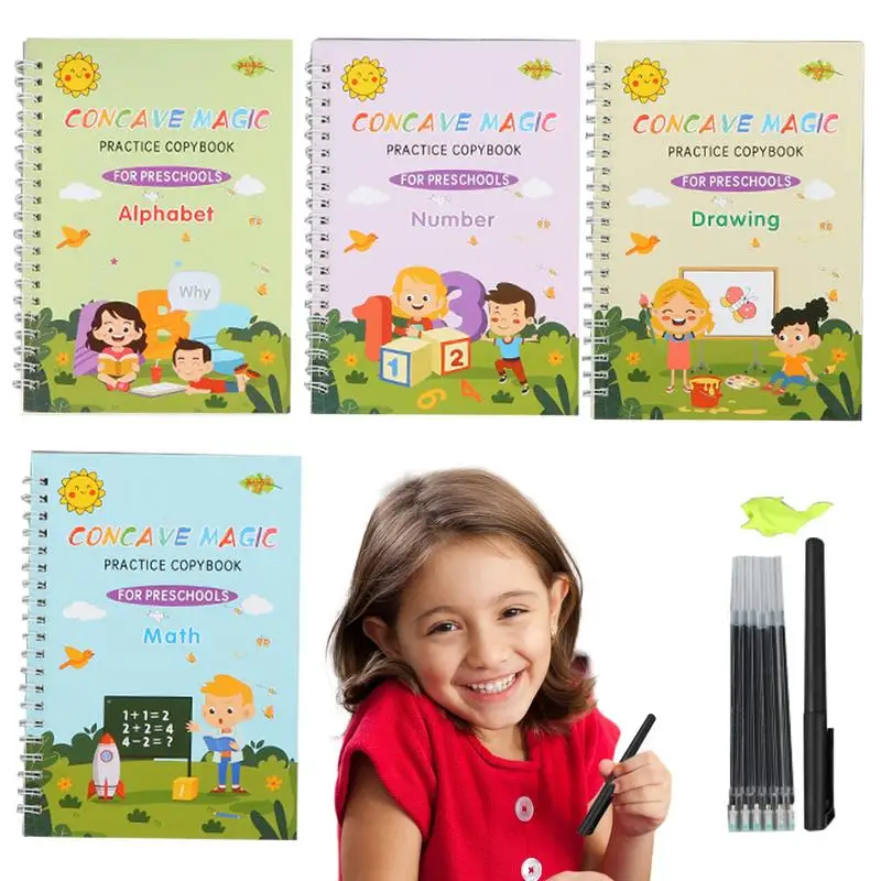

Handwriting Book Penmanship Workbook Magic Practice Copybook Kids Grooved Handwriting Book Hand Writing Learning Activity