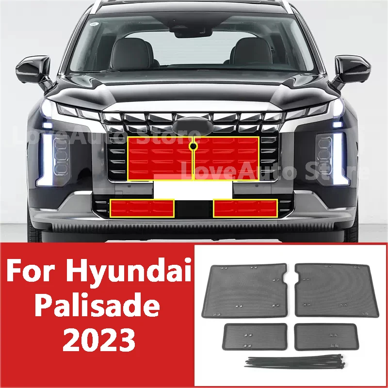 For Hyundai Palisade 2023 2021 2022 Car Insect Screening Mesh Front Grille Insert Net Front