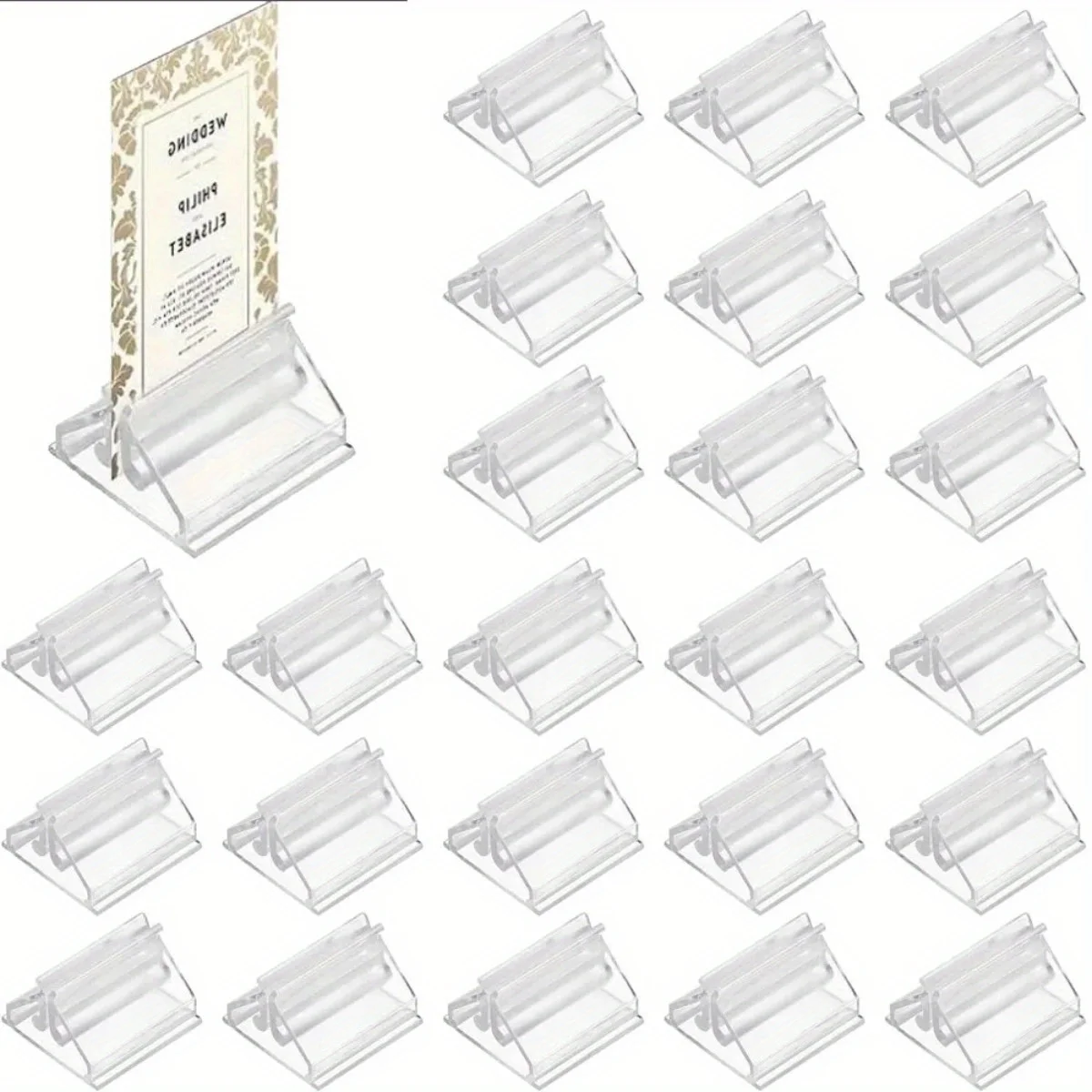 Mini Clear Stands Place Card Holders Table Number Stands Card Base Stand for Table Photos Games Wedding Party Decor