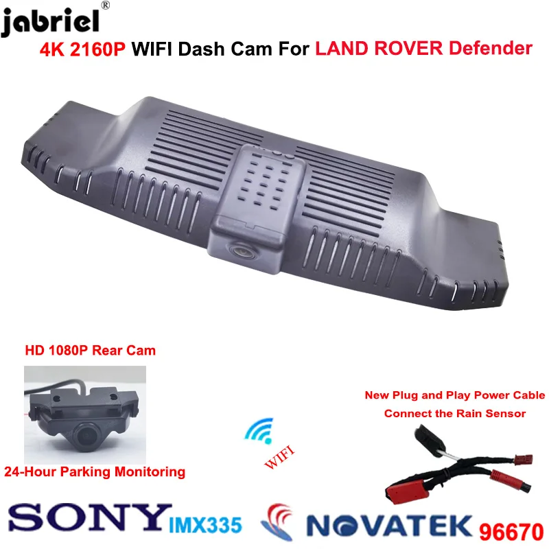 4K 2160P Wifi Car Dvr Dash Cam Camera Anteriore E Posteriore Per Land Rover Defender 90 Per Land Rover Defender 110 2019 - 2022 Dashcam