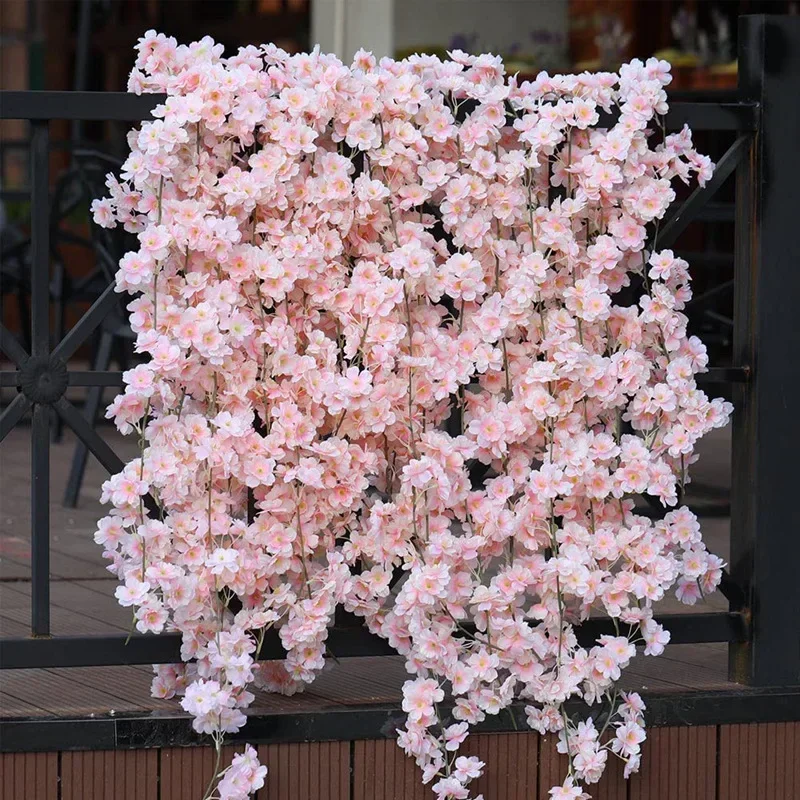 180cm Artificial Flowers Cherry Blossom Sakura Garland Wedding Arch Garden Backdrop Home Party Decoration Silk Fake Plants Vine 1