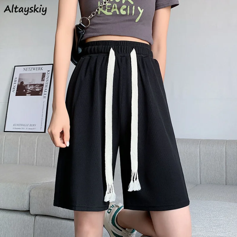 

Shorts Women Solid Harajuku Sporty Casual Ulzzang College Teens Neutral 5 Colors Simple Loose All-match Stylish Feminino Design
