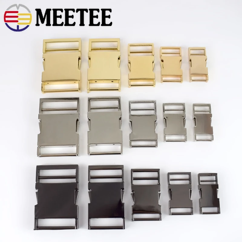 4pcs Meetee Metal Side Release Buckles 14/19/25/31/38/50mm Pet Collar