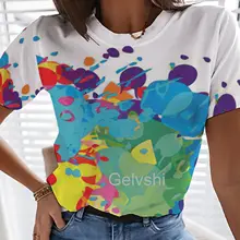 

Summer Tshirt Colorful Graffiti Artistic 3d Printed T-shirts Women Aesthetic Streetshirts 2022 New Tops Oversized Female Blouses