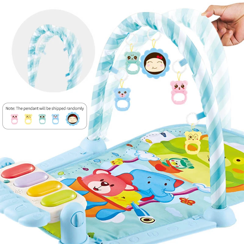 Baby toys Pedal Piano Toy Music Fitness Rack Newborn Fitness Equipment Game Mat Prone Time Activity