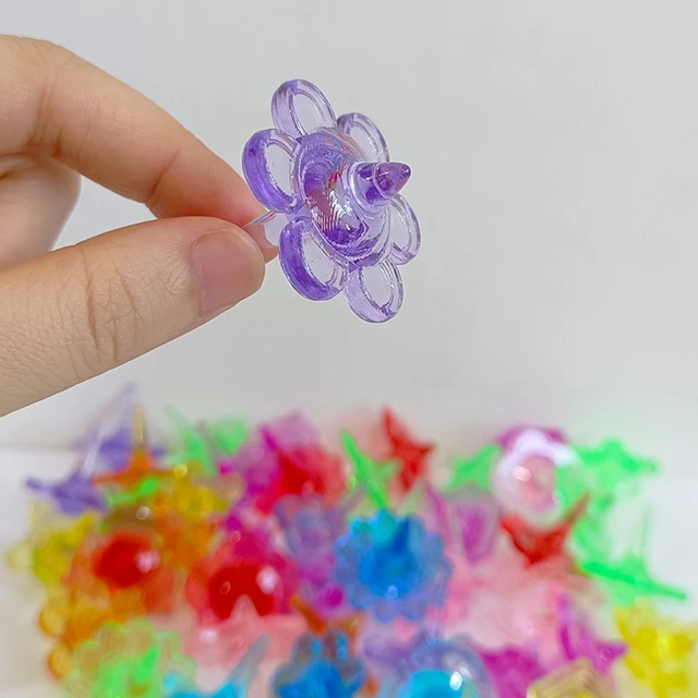 20Pcs Colorful Acrylic Rotating Gyroscopes for Fun Decompression Fidget Tops for Party Favors Birthdays Parties Family Playtime 6