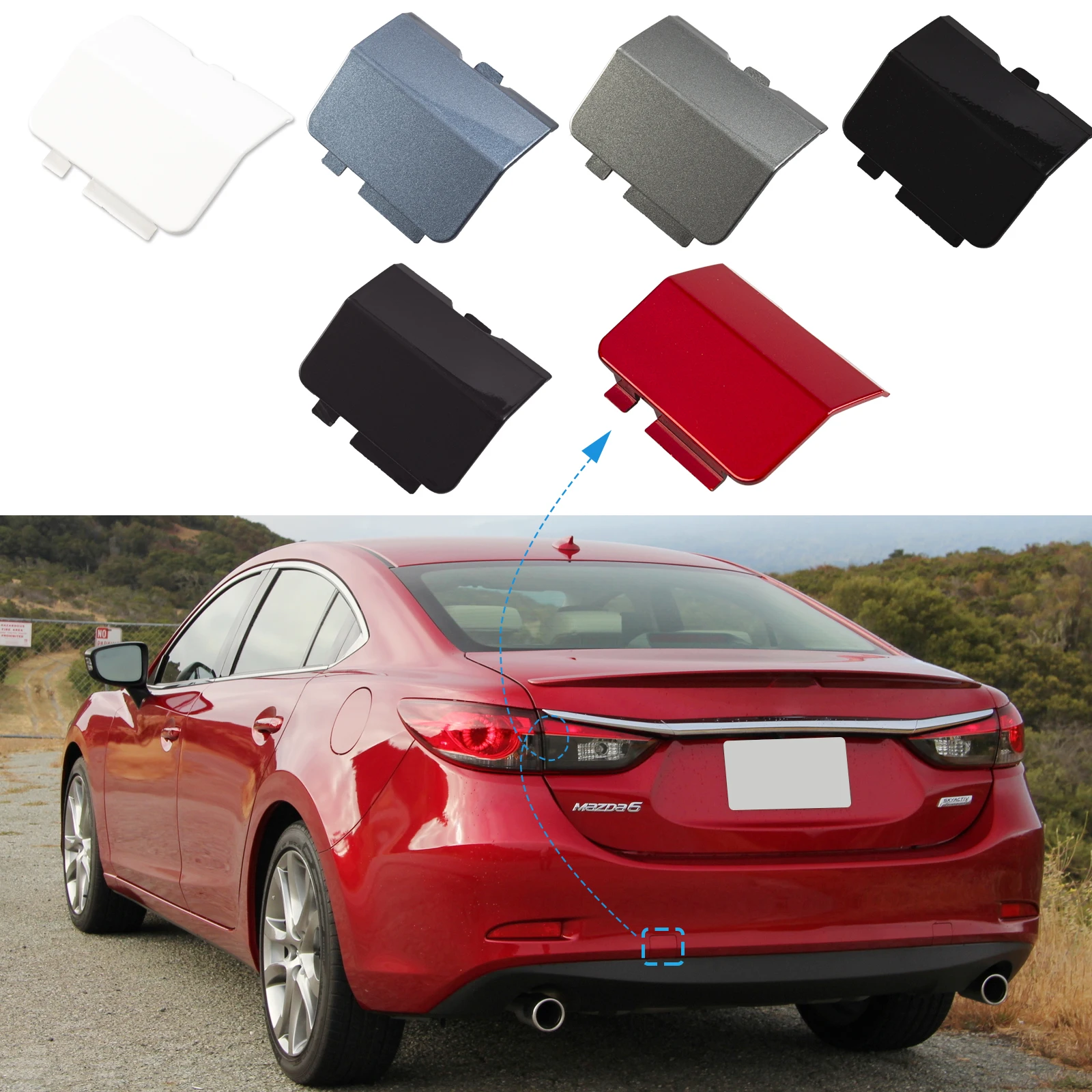 Rear Bumper Tow Hook Cover Cap Towing Eye For MAZDA 6 Atenza