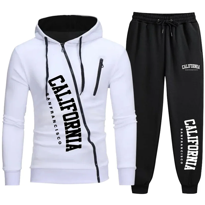 Polyester Mens Jogging Sports Suit Hoodie Pants