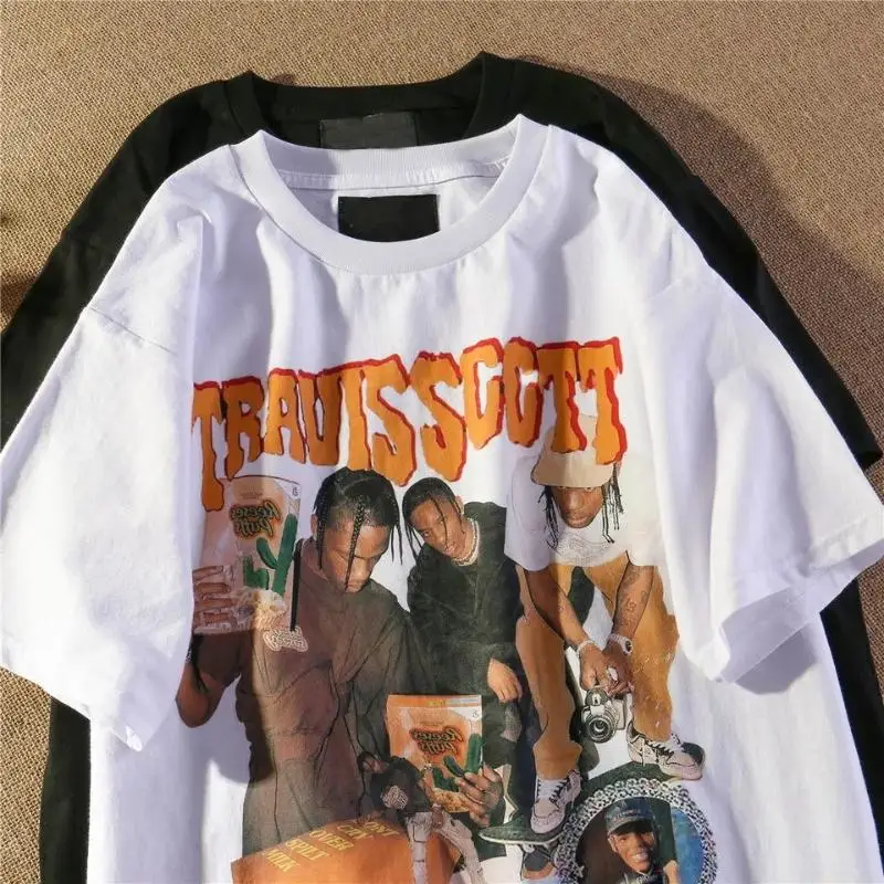 

Футболка мужская и женская с коротким рукавом, свободный винтажный топ с принтом, уличная одежда в Корейском стиле, на лето