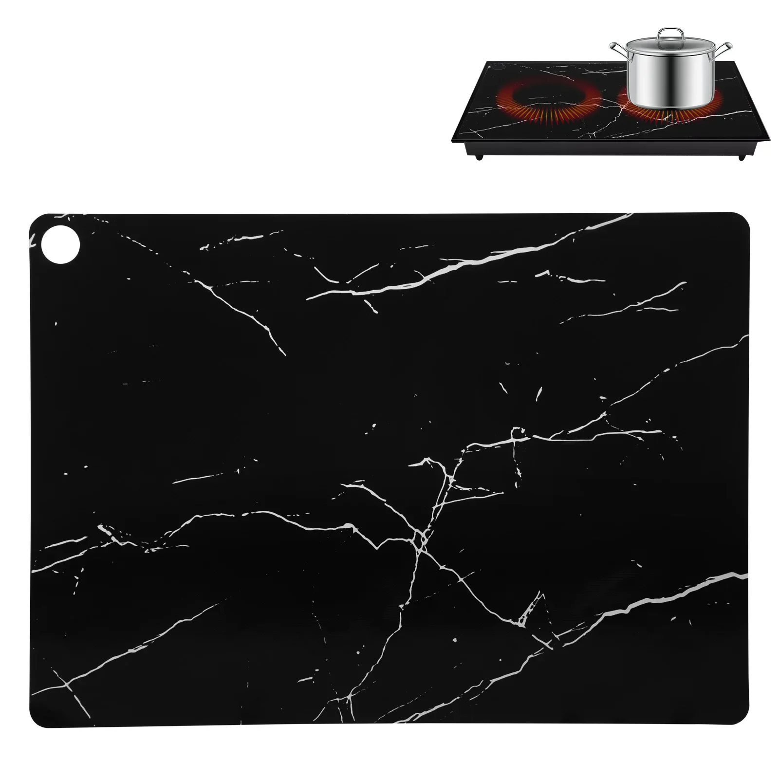 Large Induction Hob Protector Mat 52x78cm,Induction Hob Cover - Cooktop Scratch Protector Multifunctional Silicone Mats