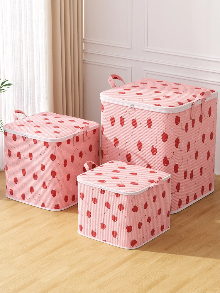 Large capacity clothing storage bag Portable clothing quilt storage bag Bedroom organizer foldable dust-proof quilt zipper bag 5