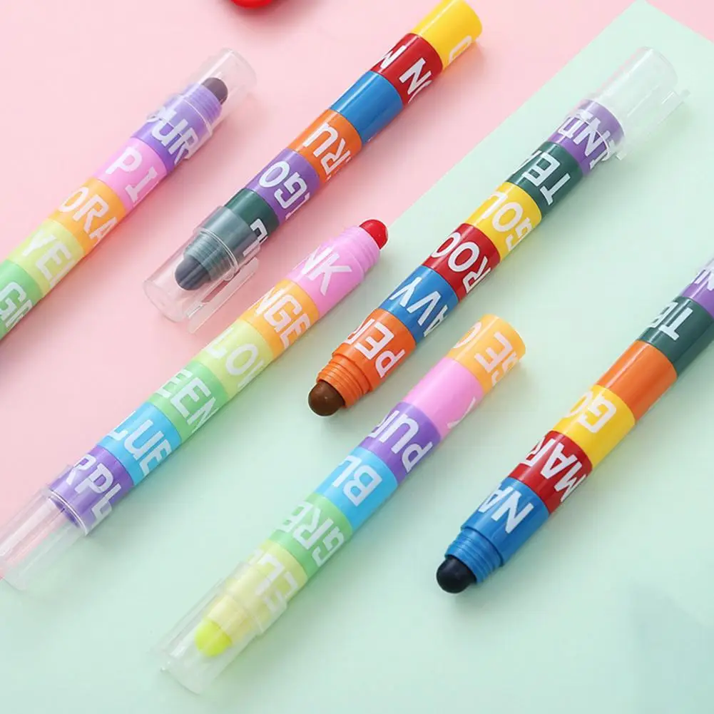 Round Tip Marker Pen Highlighter Markers for Art Projects Colorful Marker Pen Washable Crayon Set for Kids' Art Supplies Diy highlighter pen marker pen highlighter marker art marker