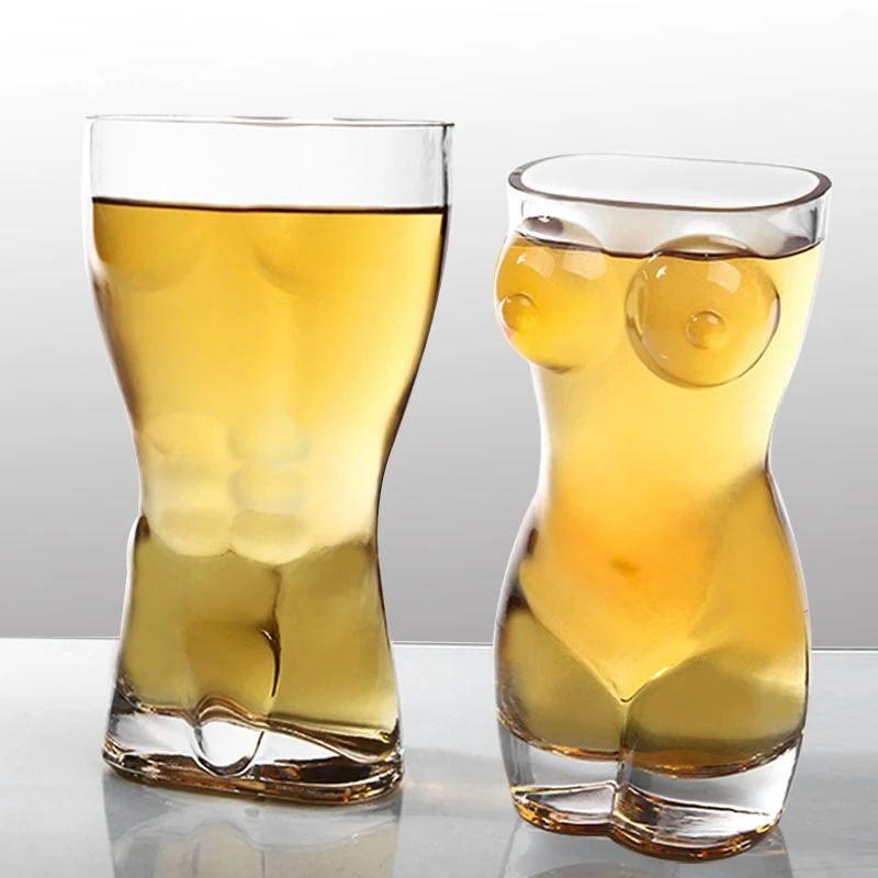 

Unique Beer Cup Funny Wine Glass Whisky Vodka Shot Glasses Creative Bar Cocktail Glass Body Shape Mug Coffee Juice Cup