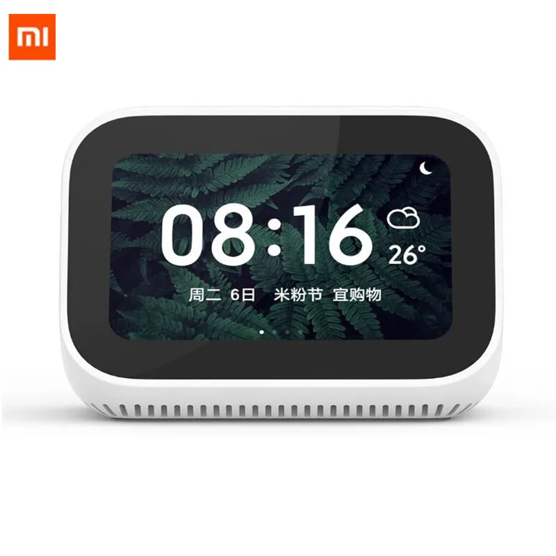 Xiaomi AI сенсорный экран динамик цифровой дисплей Будильник WiFi умное соединение с