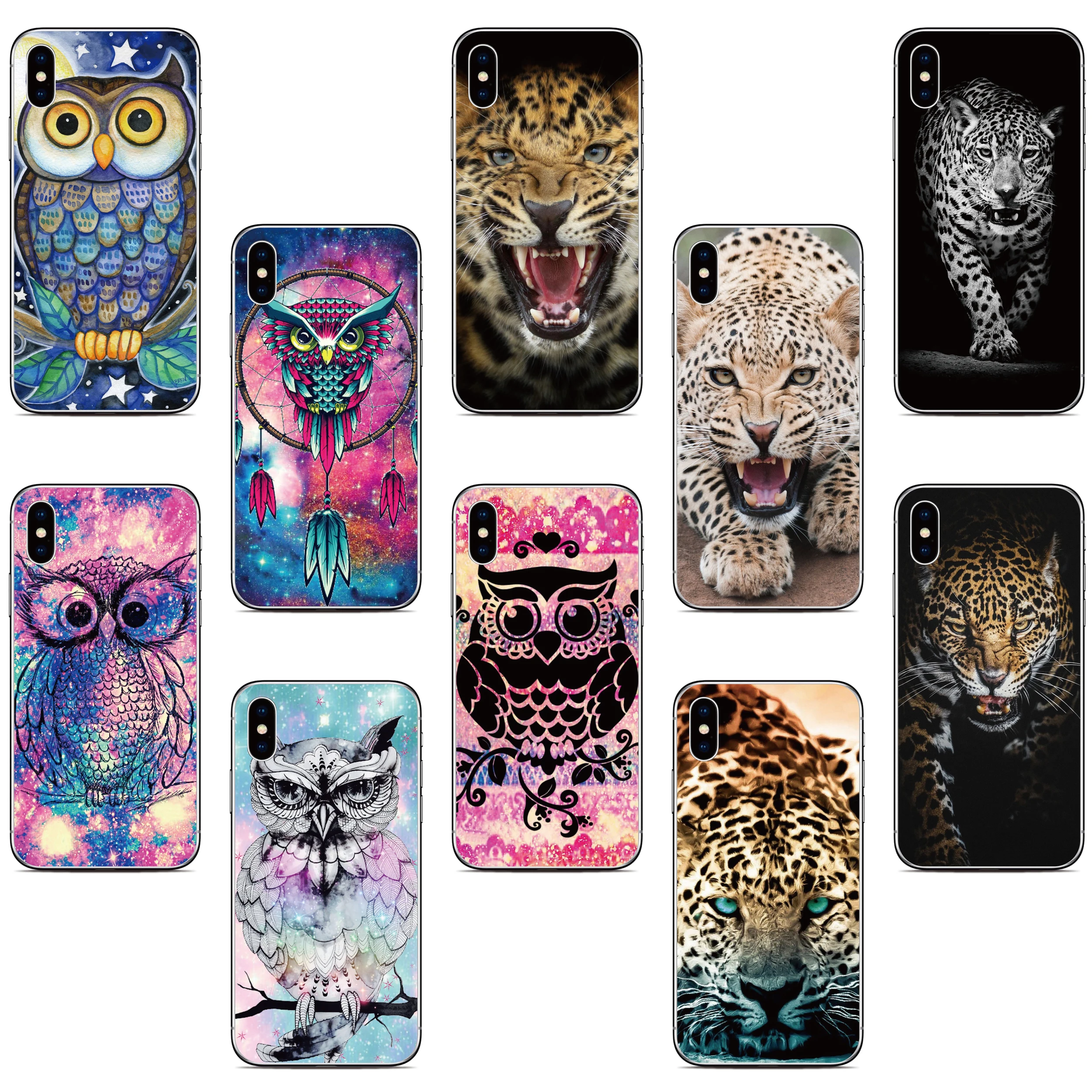 Cover Leopard Owl Per Blu G91 C5 Max View 2 3 Bold N2 F91 Gigaset Gx6 Gx4 Gs5 Gs4 Gs3 Cat S62 Pro S42 S52 S75 5G Custodia Per Telefono