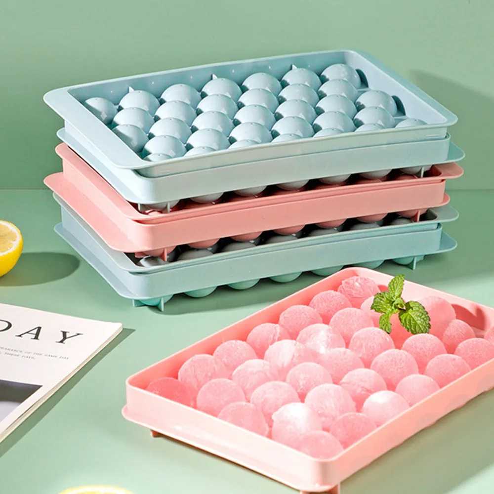 Silicone Ice Cube Maker Ice Maker Round Ice Cube Mold Ice Cube Tray Food Grade Making Mold Cream Party Whiskey Cold Drink Kitchen Gadgets Pp