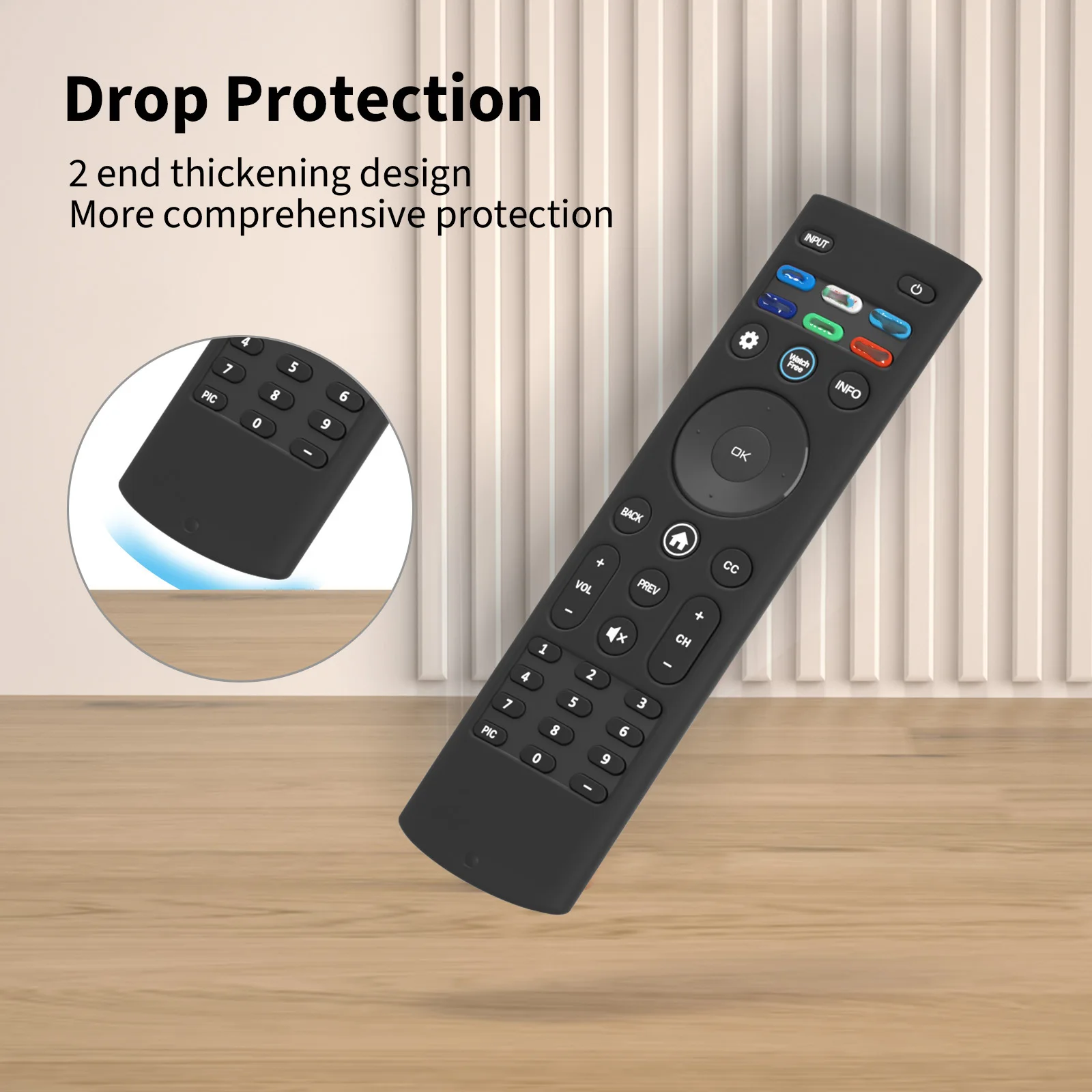 Smart TV for VIZIO XRT140 Remote Control Case Soft Silicone Cover Shockproof Anti-Slip Shell Replacement Smart Remote Control