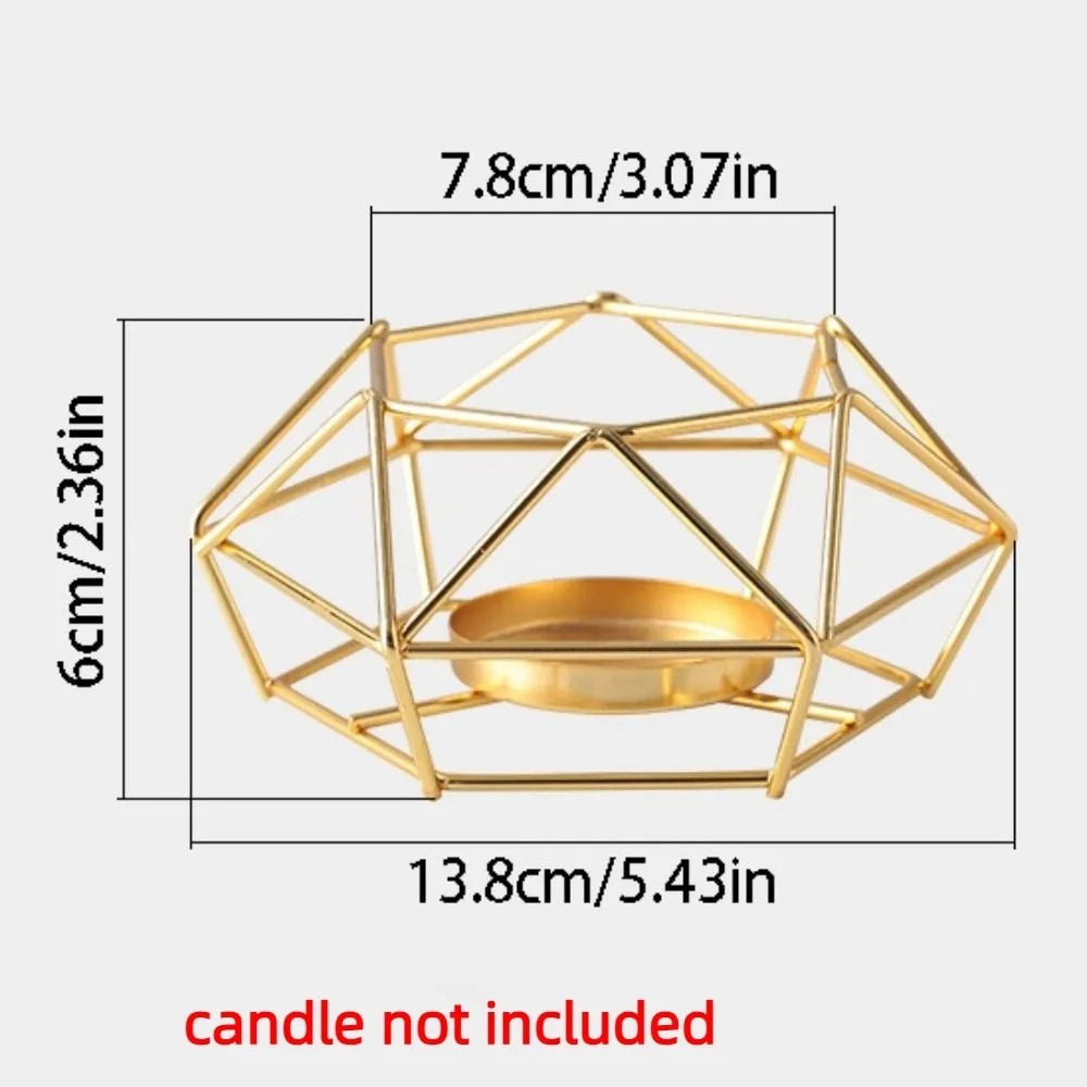 Candle Stand Gold Candle Holder Rhombus Shape Creative Aromatherapy Stove Romantic Elegant Tealight Holder Table Decorations