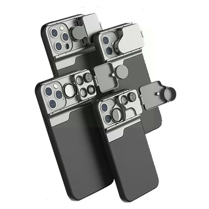 Cassa Del Telefono 5 In 1 Telefono Lente Grandangolare Cpl Filtro/10X/20X Macro/180 ° Fisheye/2X Teleobiettivo Per Il Iphone 11/11 Pro/11 Pro Max