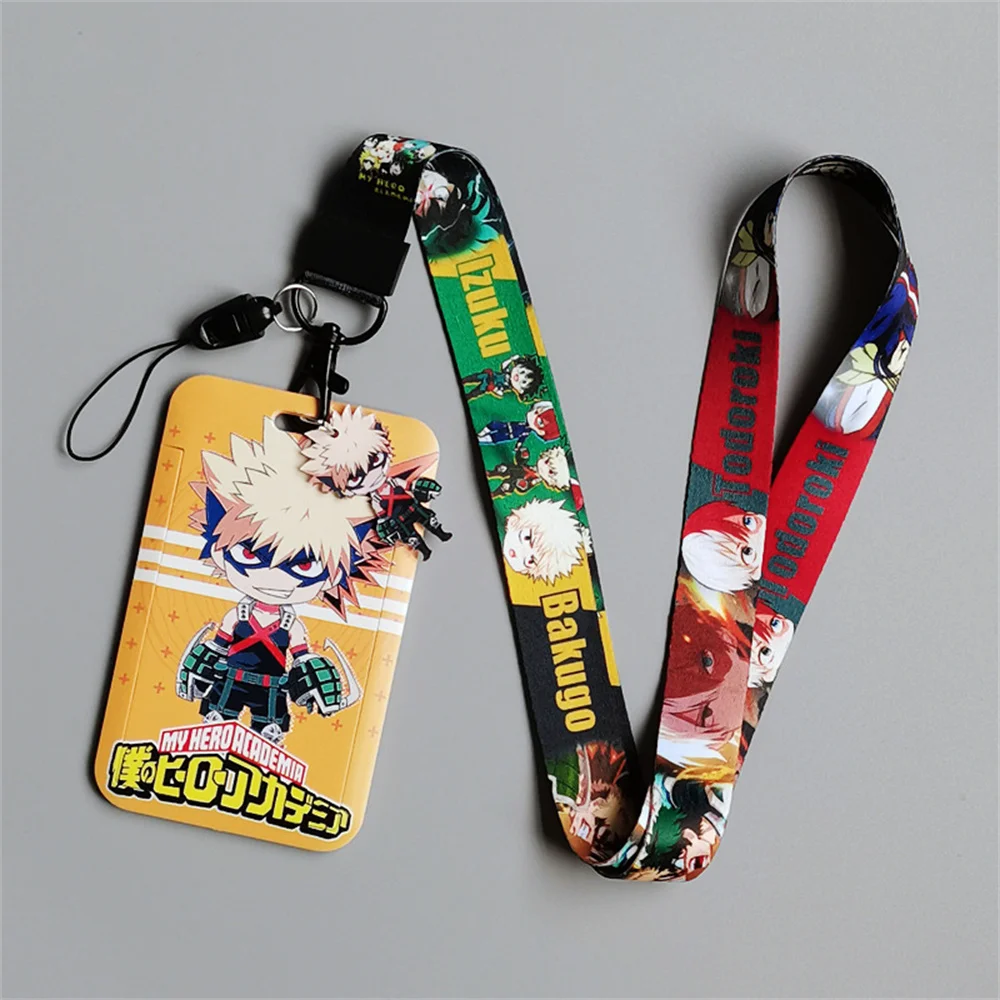 My Hero Academia Cartoon Card Holder & Lanyard - Student Campus Clutch
