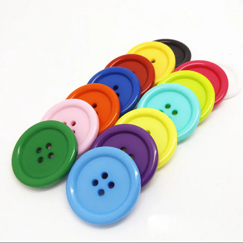 Large Resin Coat Sewing Buttons, 4-Holes Round Buttons, DIY Garment Accessories, 34mm, 38mm, 44mm, 50mm, 5Pcs, Lots 4