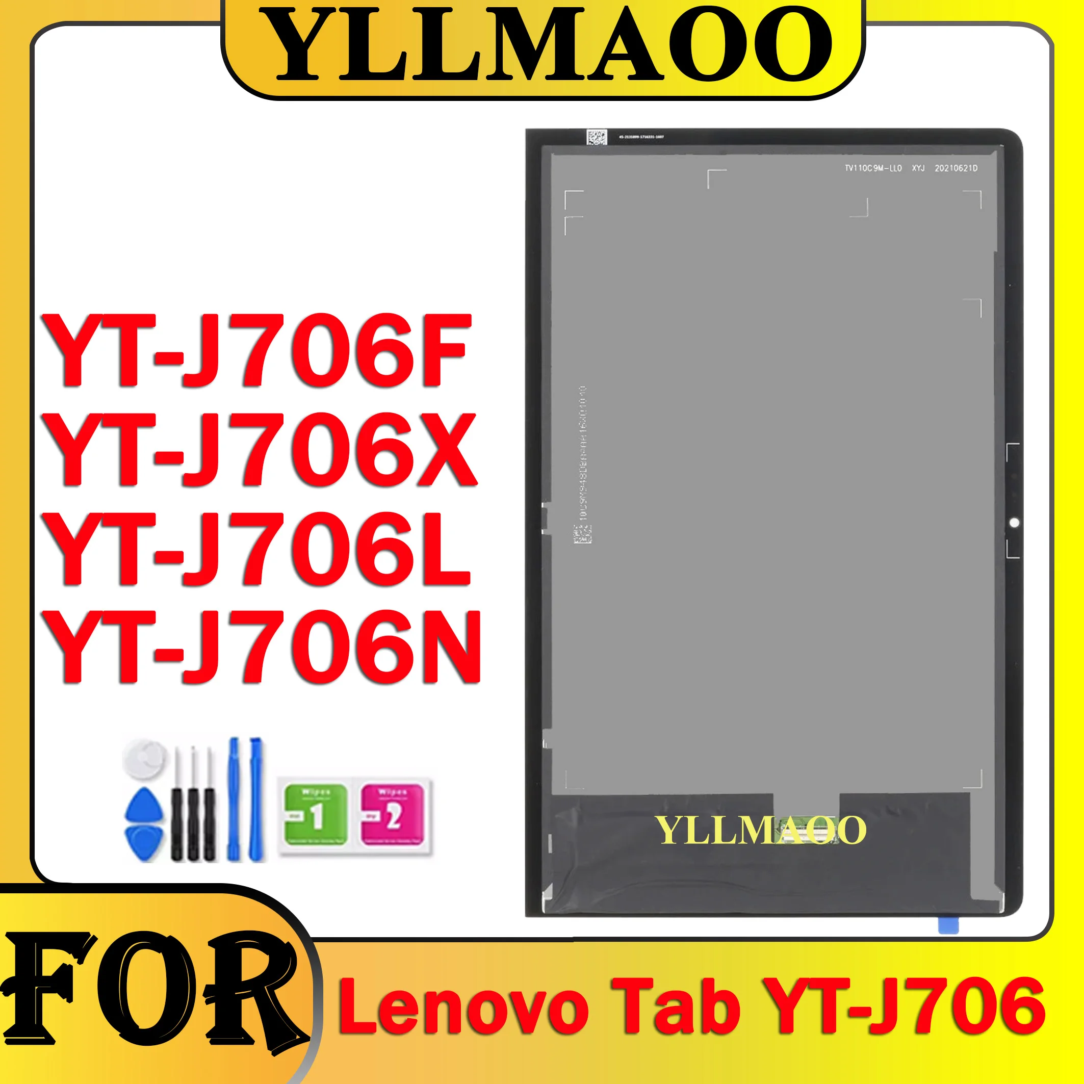태블릿 LCD, 레노버 요가 탭 11 YT-J706 YT-J706F YT-J706X YT-J706L LCD 디스플레이, 터치 스크린 ..