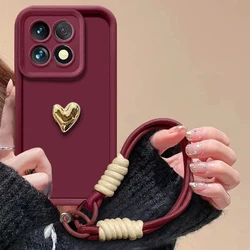3D Plating Love Heart Phone Case with Lanyard Bracelet and Soft Cover - iPhone 12 (1)