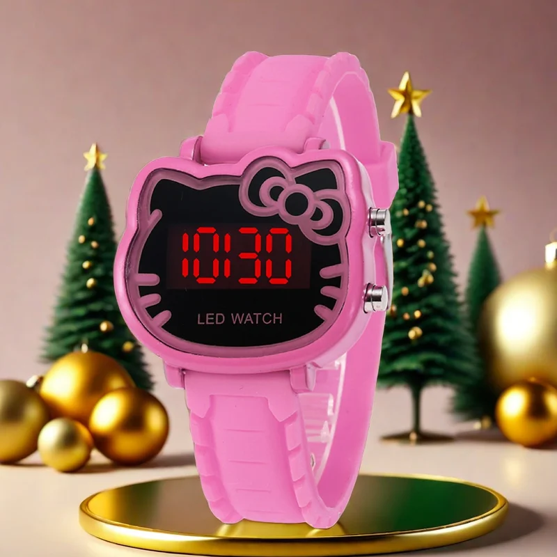 MINISO Hello Kitty Cute Cartoon Electronic Watch Child Primary School Students Girls Waterproof Kids Watches Women Gifts 3