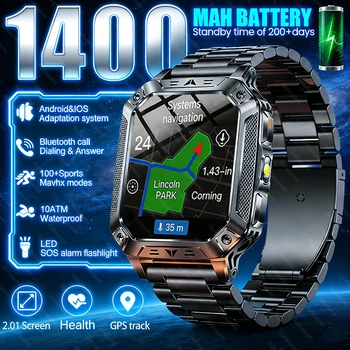 2026 New 1400mAh Battery Smart Watch GPS path Bluetooth Call 10ATM Waterproof Swim Sport Run Hiking Outdoors Military Smartwatch 1