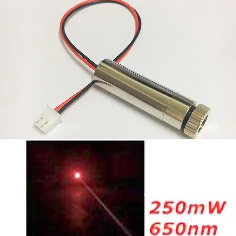 Red Laser Module 250mw 650nm High Power Laser With Focusing Diy Engraving Machine Dc 3-4.5v Head Diy Crafting Xh2.54 1pc laser module