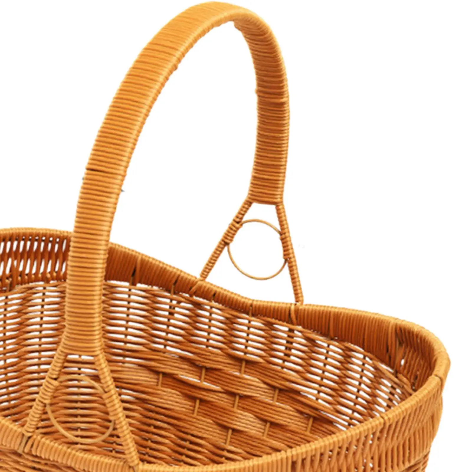 Storage Basket with Handle Handwoven Basket for Baby Shower Home Living Room