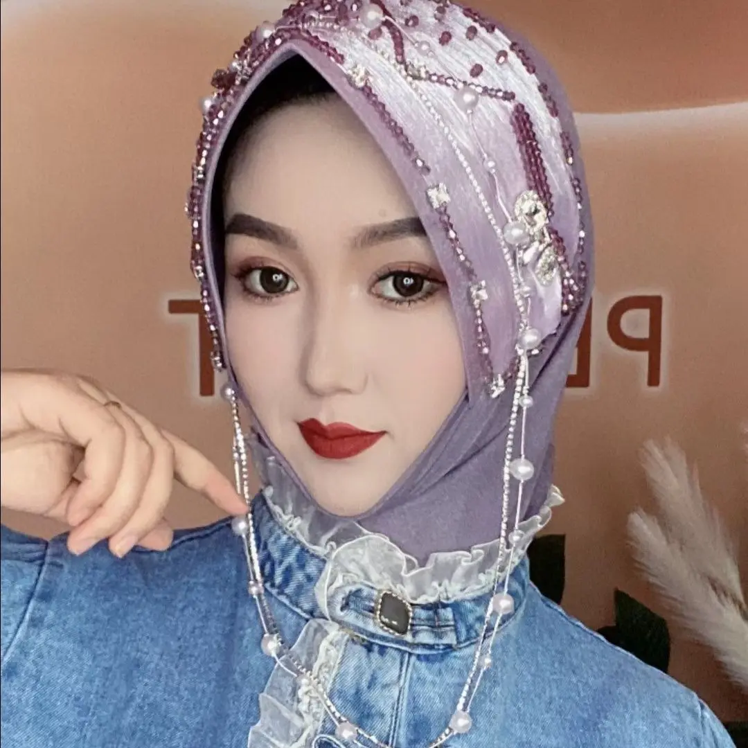 Hijab Muslim Women Shawl Headscarf Freeshipping Luxury Tassels Chiffon Scarf Malaysia Kufi Islam Saudi Arabia Fashion Winter New
