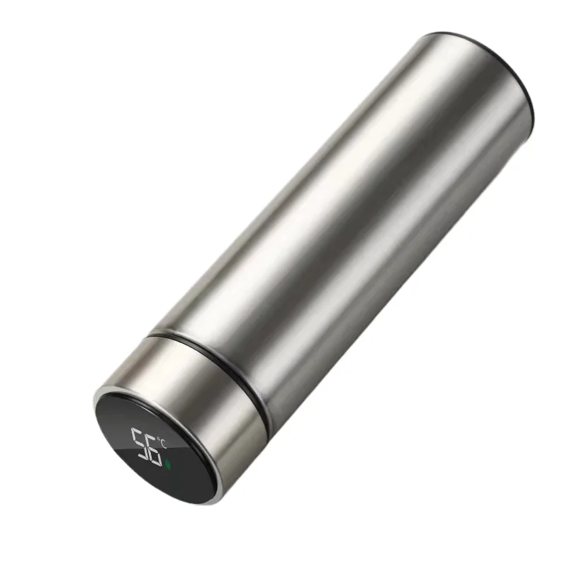 500ML Smart Temperature Display Thermos - 2-in-1 Divided Stainless Steel Vacuum Bottle with Dual Lids, Leak-Proof Outdoor Cup