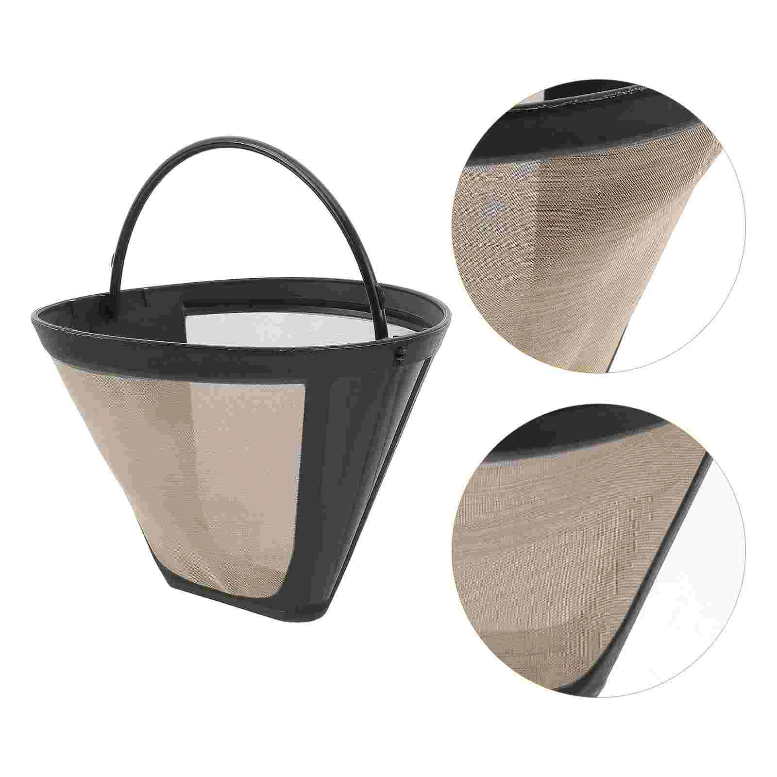 

Reusable Cone Coffee Filters Stainless Steel Leach Coffee Mesh Cup Basket for Coffee Bar Brewer ( Golden )