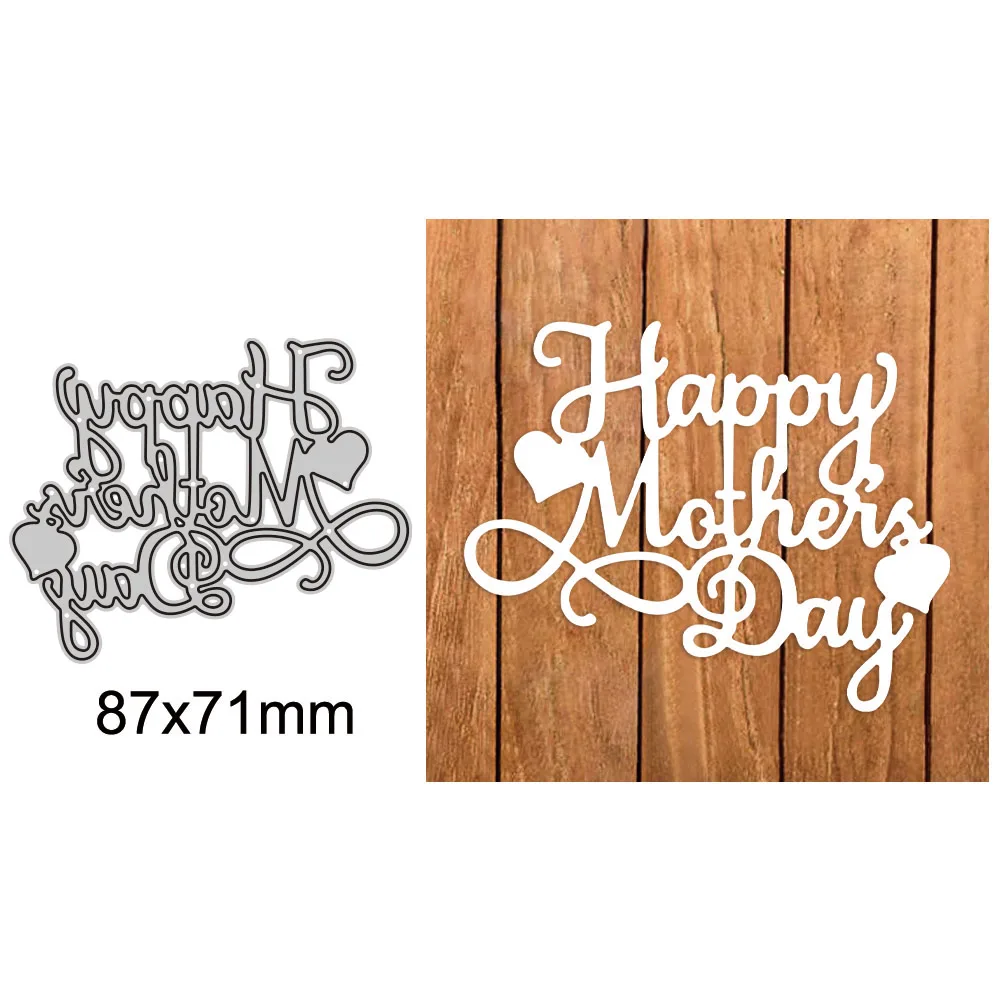 Heart Wors Birthday Metal Cutting Die Diecut Mould for Diy Molds Scrarpbooking Paper Cards Making Cuts Crafts