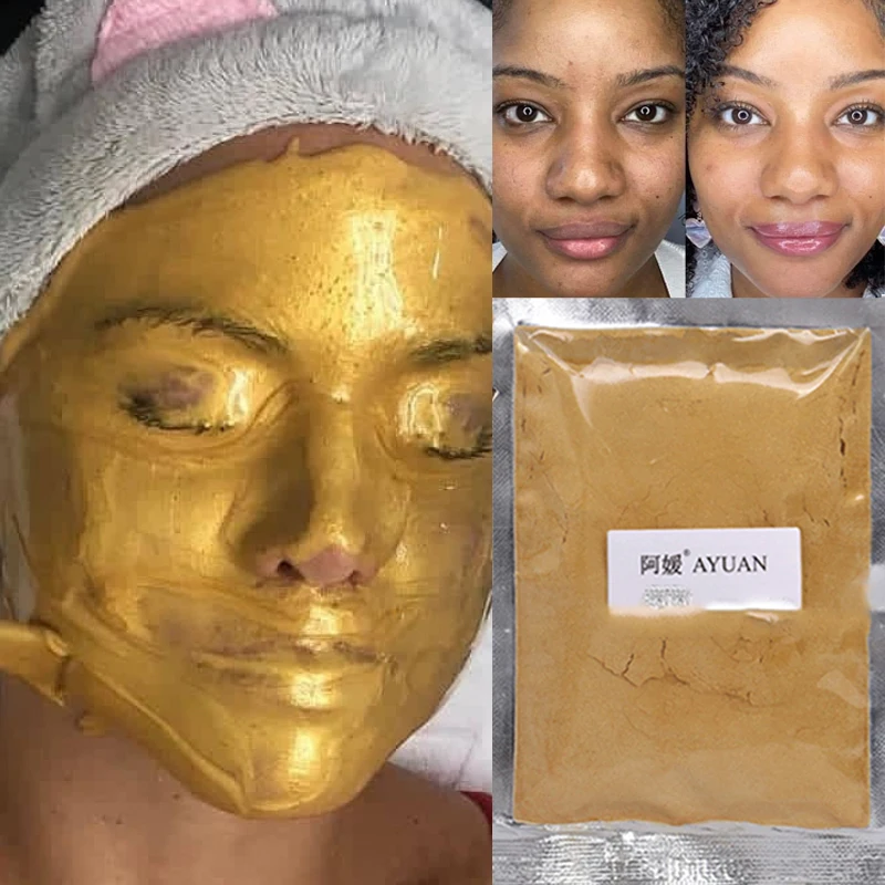 24K Gold Active Face Mask Powder Whitening Brightening Mask Anti-aging Wrinkle Remove Blackheads Fade Spot Face Masks Skin Care powerful kitchen cleaner powder remove kitchen stains all purpose cleaning sink dish whitening powder houshold rust remover