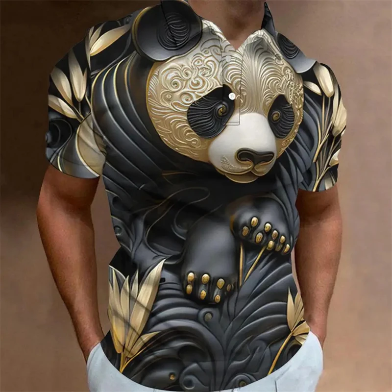 

Футболка-поло мужская с коротким рукавом, рубашка с 3D-принтом животных, модная дизайнерская уличная одежда в стиле ретро для гольфа