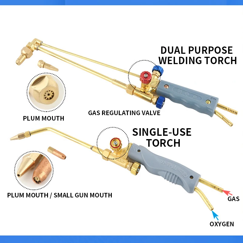 2L Portable Welding Torch Set Refrigeration Maintenance Tool Air Conditioning Copper Pipe Small Oxygen Gas Welding Gun Equipment