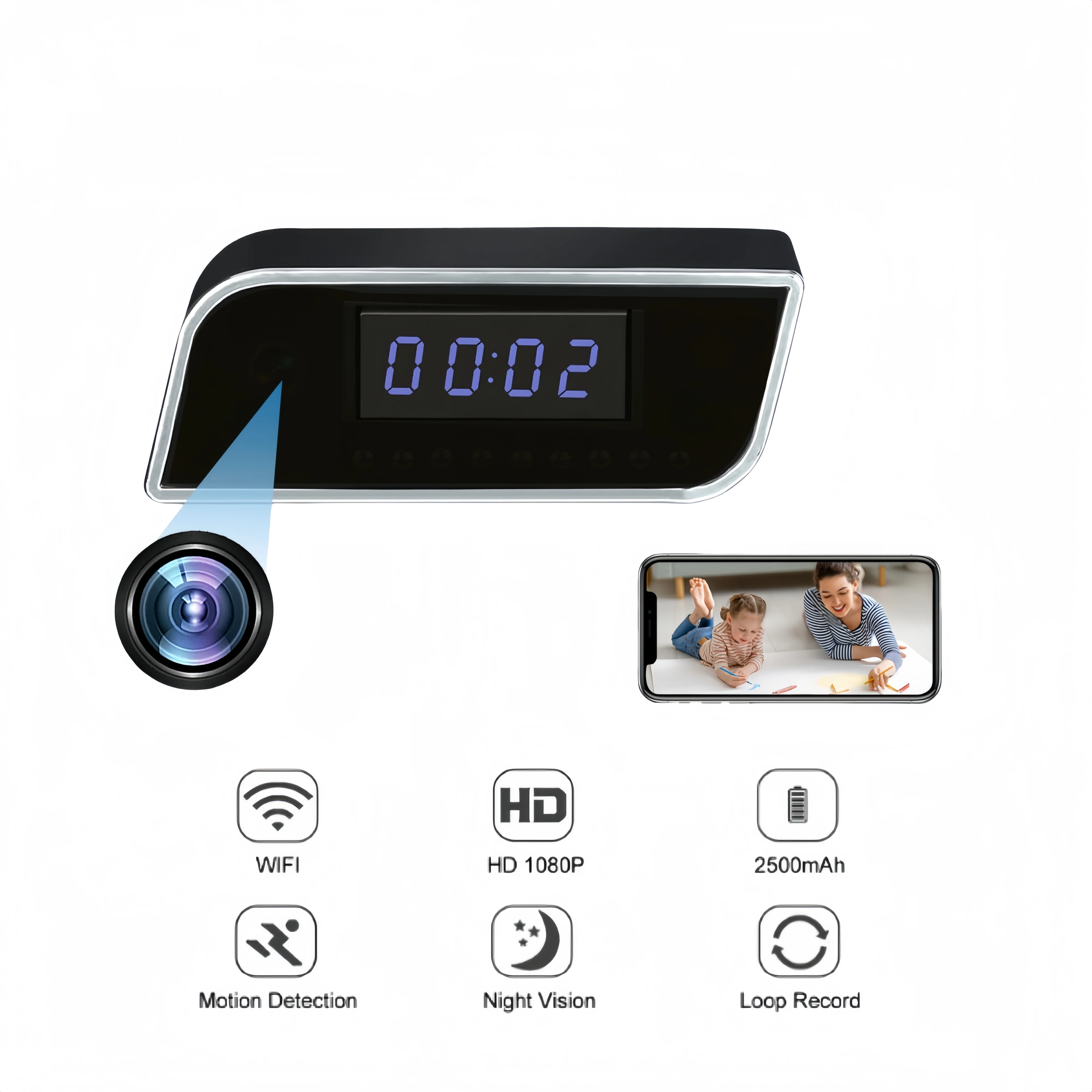 C2-Clock-Camera-4K-HD-Night-Vision-Home-Security-Clear-up-to-6-Meters ...