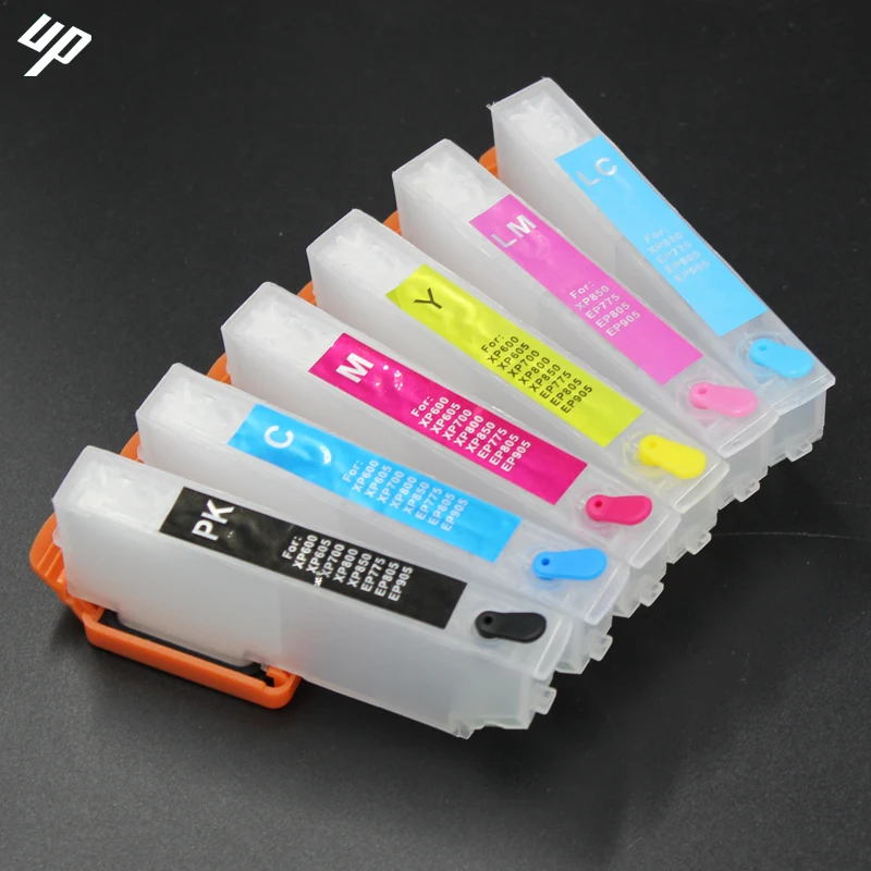 T2431 Refillable Ink Cartridge 6pcs for Epson Expression Photo XP750 XP850 XP950 XP860 XP55 XP760 XP960 XP970 printer 24XL