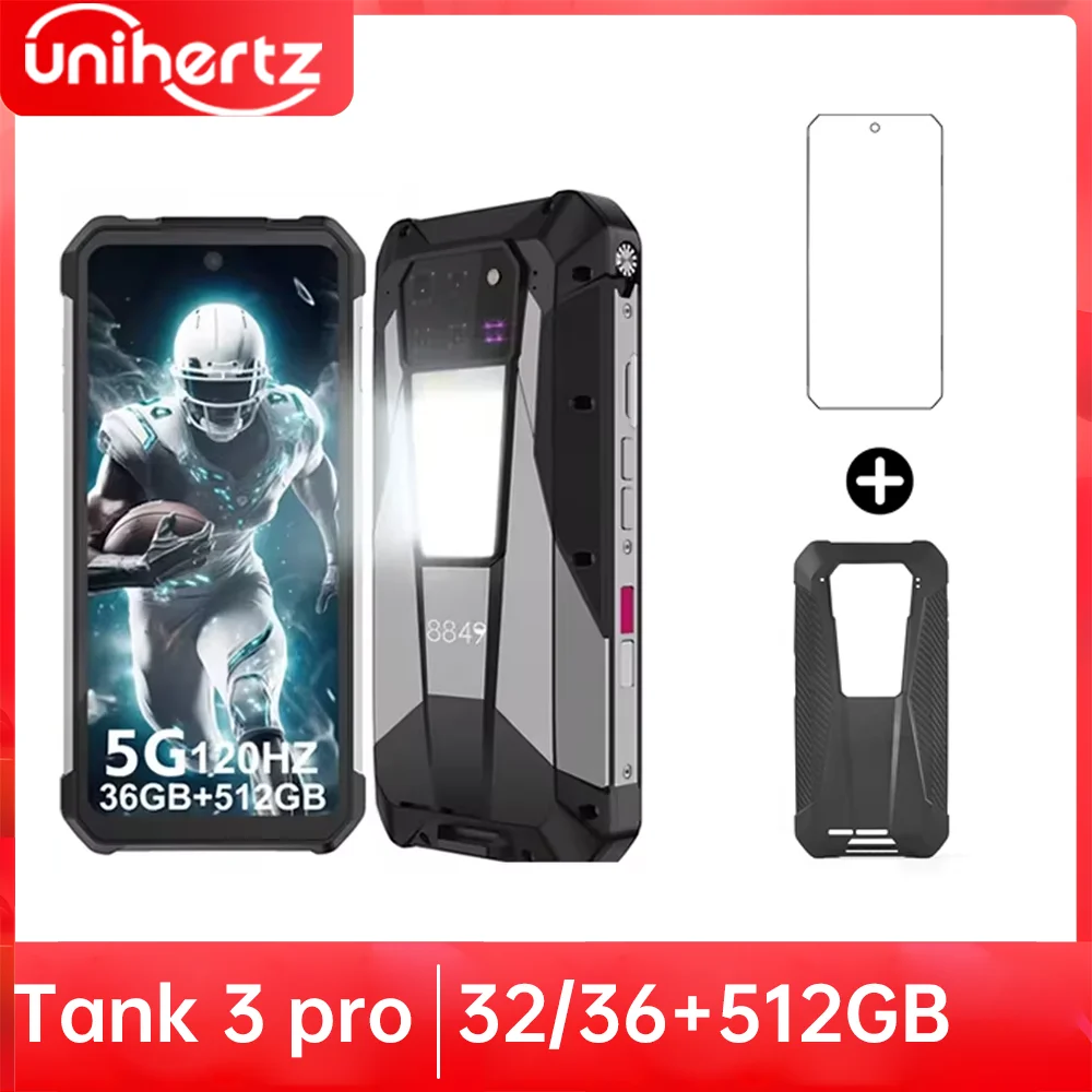 Unihertz Tank 3 Pro 8849、100 ルーメン 120Hz プロジェクター、32GB 