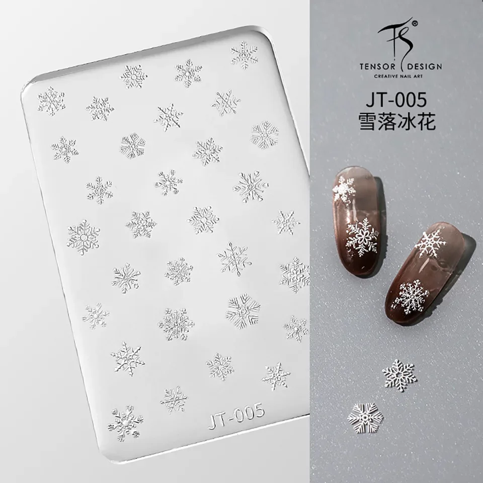 Wool Lace Grid Bowknot Heart Star Christmas Snowflakes Silicone Carving Mold Mould Nail Art Accessory Manicure Tool DIY Template 5