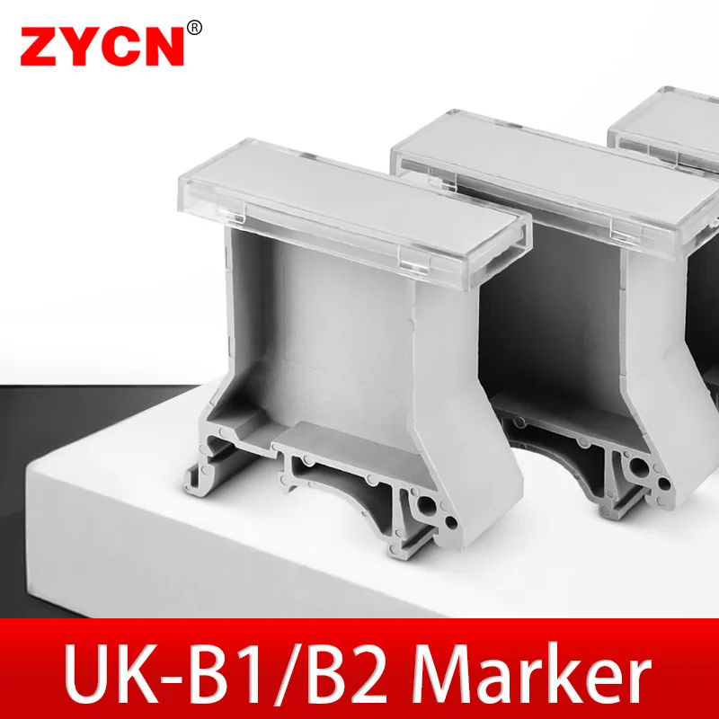B1/B2 Marker Carrier 10Pcs Install DIN Rail Mounting NS 35 Rail for UK PT Universal Terminal Block Strips Quick Marking Label din rail terminal block