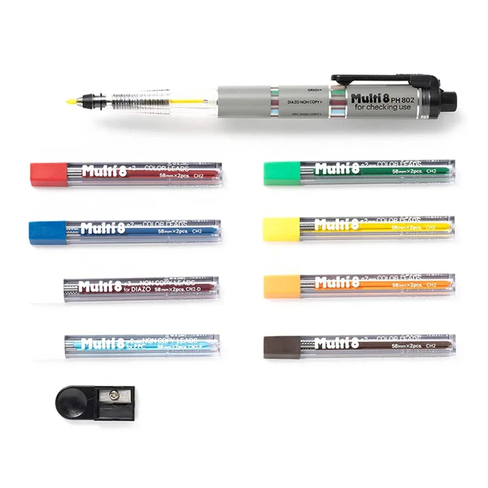 Japan Stationery Award Pentel Multi+8 Color Lead Mechanical Pencil Ballpoint Pen Multi Function Modules Painting Supplies