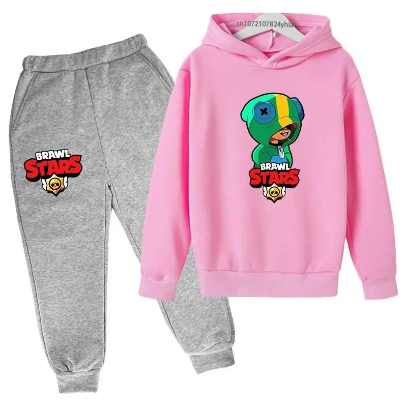 thumbnail image 1 of Conjunto de 2 piezas con capucha y pantalones para niños y niñas, chándal con estampado de juego de moda para primavera y otoño, de 3 a 13 años, trajes clásicos de anime, 1 of 5