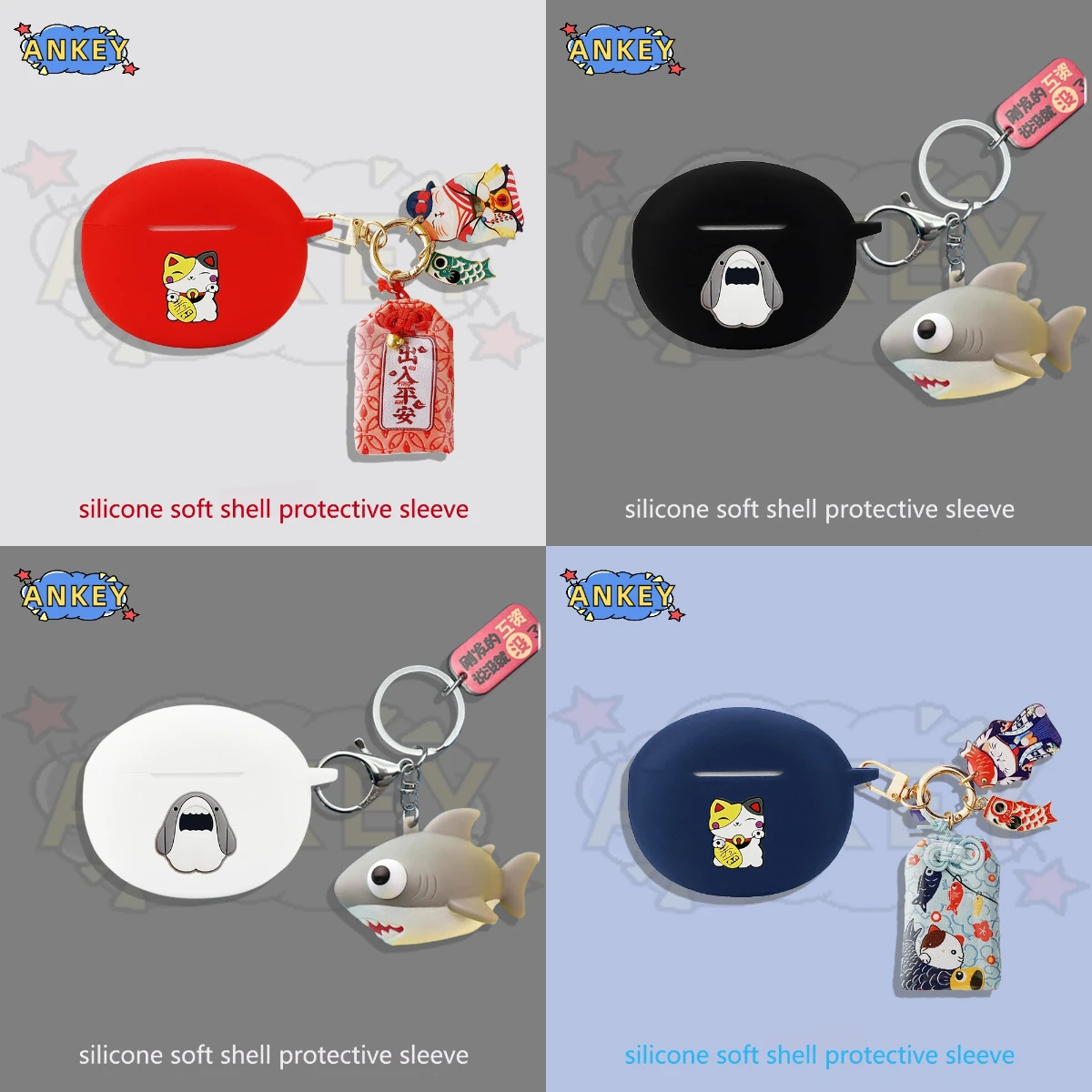 Per Redmi Buds 4 Active Custodia In Silicone Per Auricolari Attivi Cute Shark Luckly Cat Earbuds Custodia Protettiva Morbida Per Cuffie Skin