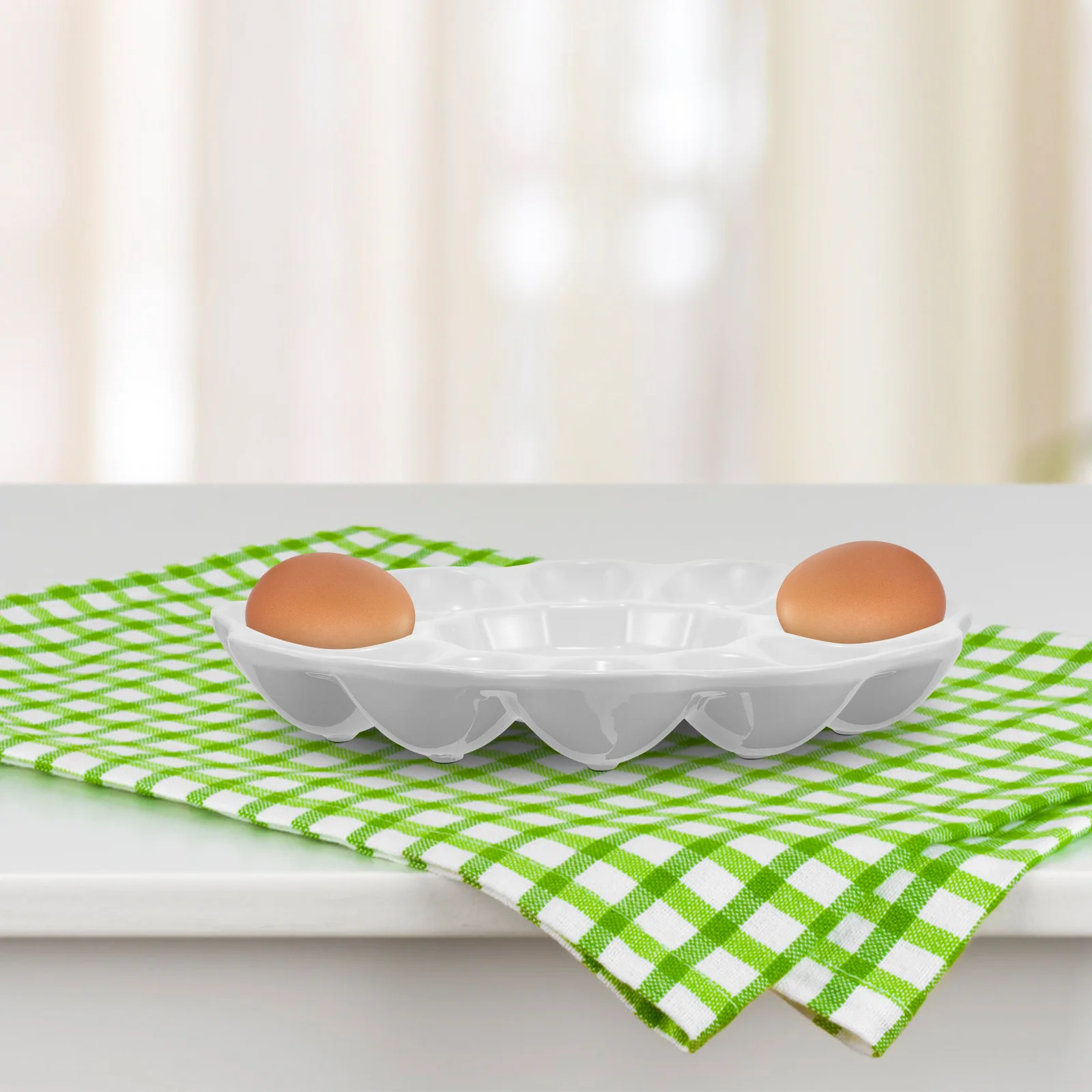 Easter Egg Tray Eggs Deviled Container Serving Trays for Party Boiler Platter Ceramics Dish Carriers 4