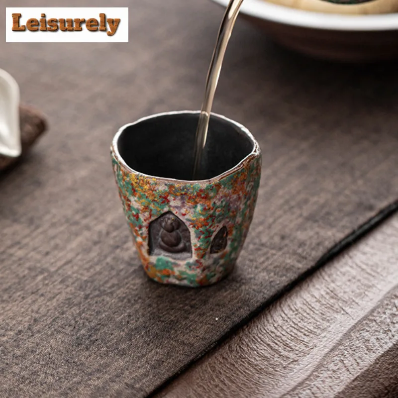 Rock Painting Time Teacup Luxury Tea Bowl Tea Cup Set Tea-tasting Smelling Cup Jianzhan Master Cups Dahongpao Teaware Supplies